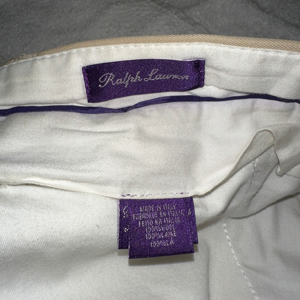 Ralph Lauren Purple Label Men's 40/31 (Lets Out to 34) Tan Wool Dress Pant Italy - Picture 4 of 12